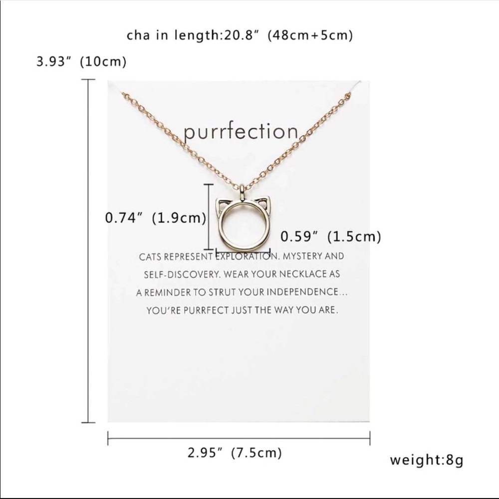 3/$30 ๐ฑ Purrfection Cat Ear Pendant Necklace - Picture 4 of 6